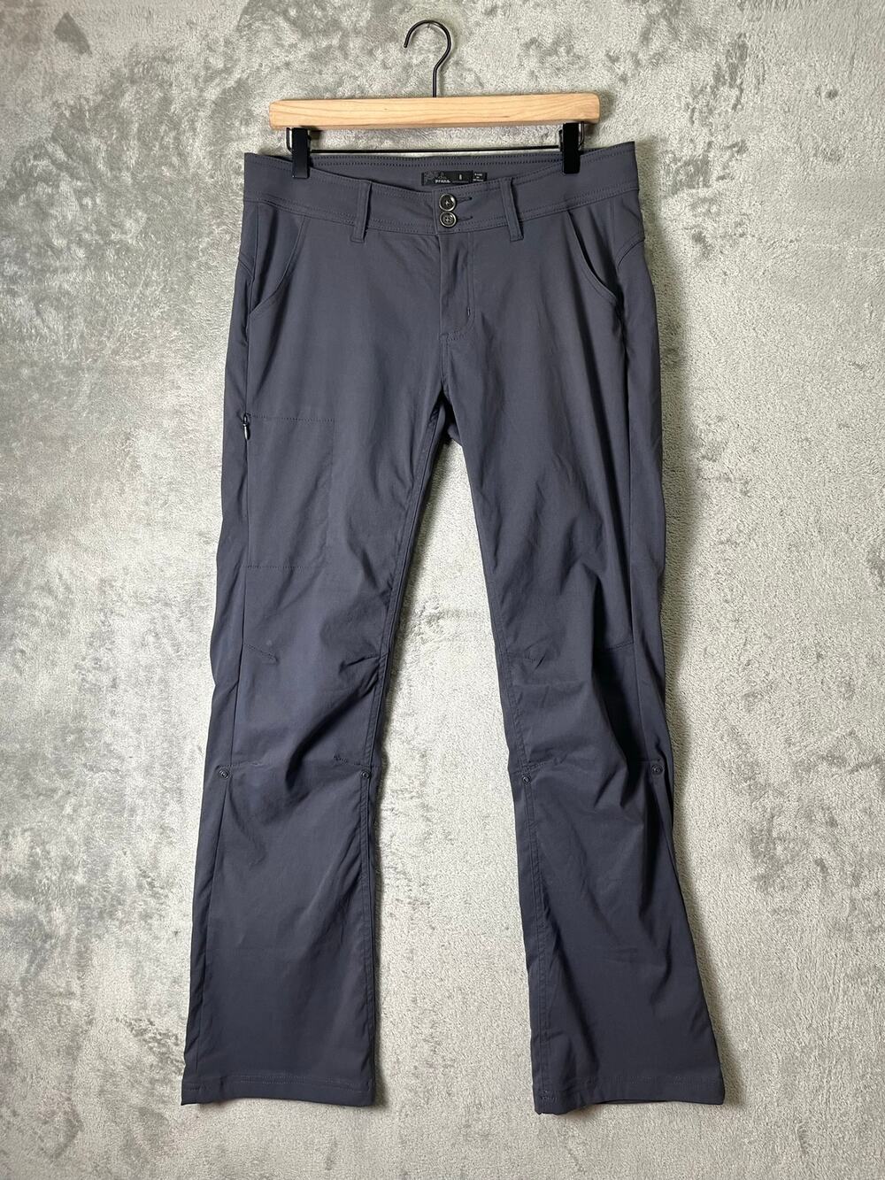 prAna Halle Pant Gray Stretch Zion Bootcut Hiking Travel Pants Women’s Size 8